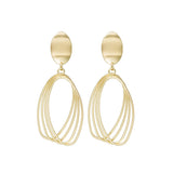Goldtone Stacked Open Oval Drop Earrings