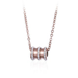 cubic zirconia & 18k Rose Gold-Plated Coil Pendant Necklace - streetregion