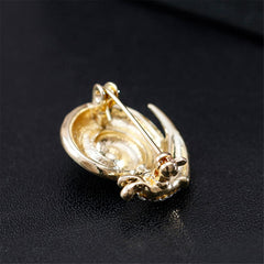 Cubic Zirconia & Gold-Plated Snail Brooch