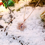 Multi-Color Crystal Snowflake Pendant Necklace