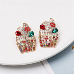 Crystal & Cubic Zirconia Ice Cream Stud Earrings
