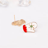 Red & 18k Gold-Plated Mittens Stud Earrings