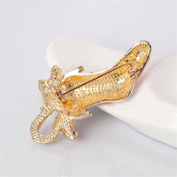 Cubic Zirconia & 18k Gold-Plated Botany Stocking Brooch