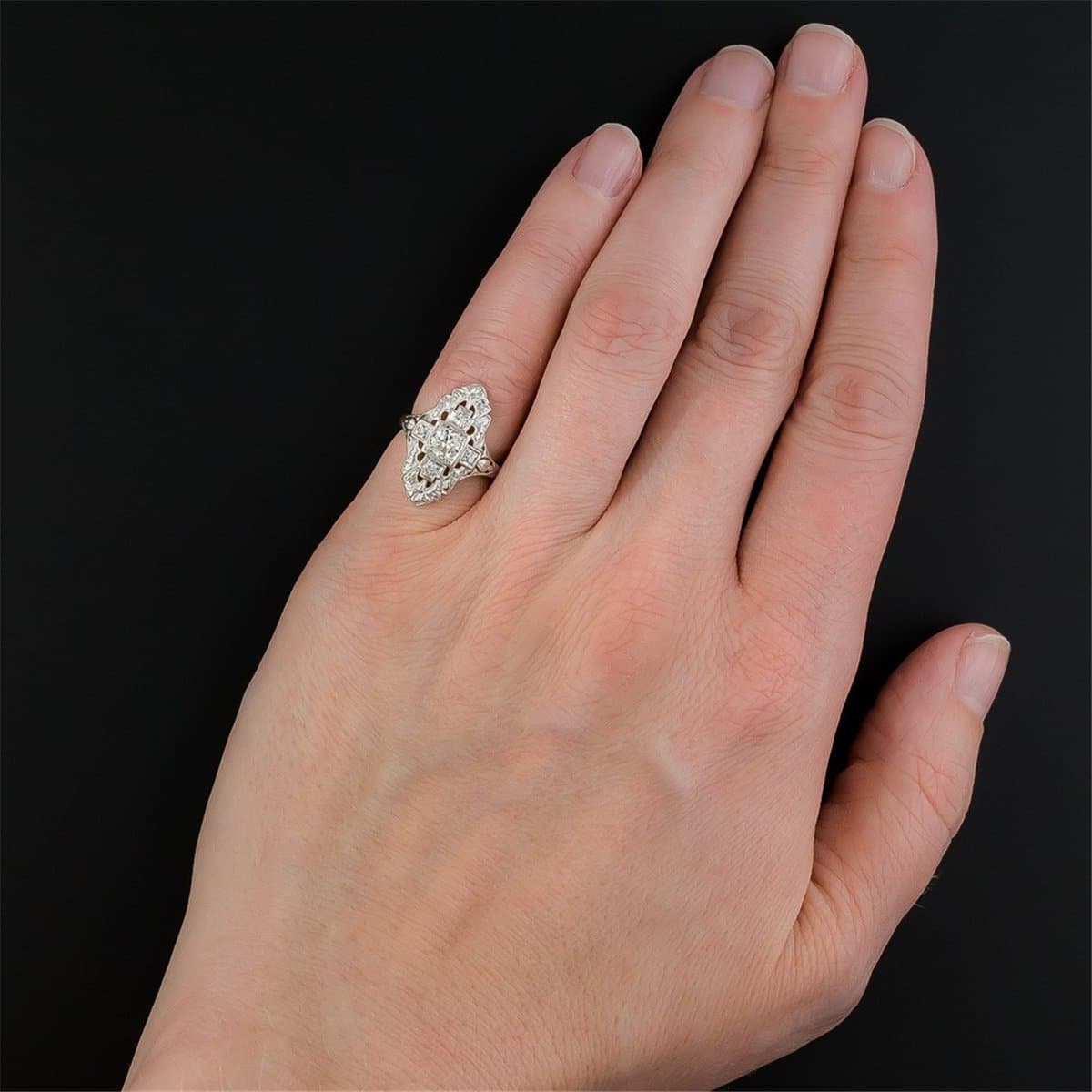 Crystal & Platinum-Plated Cross Ring - streetregion