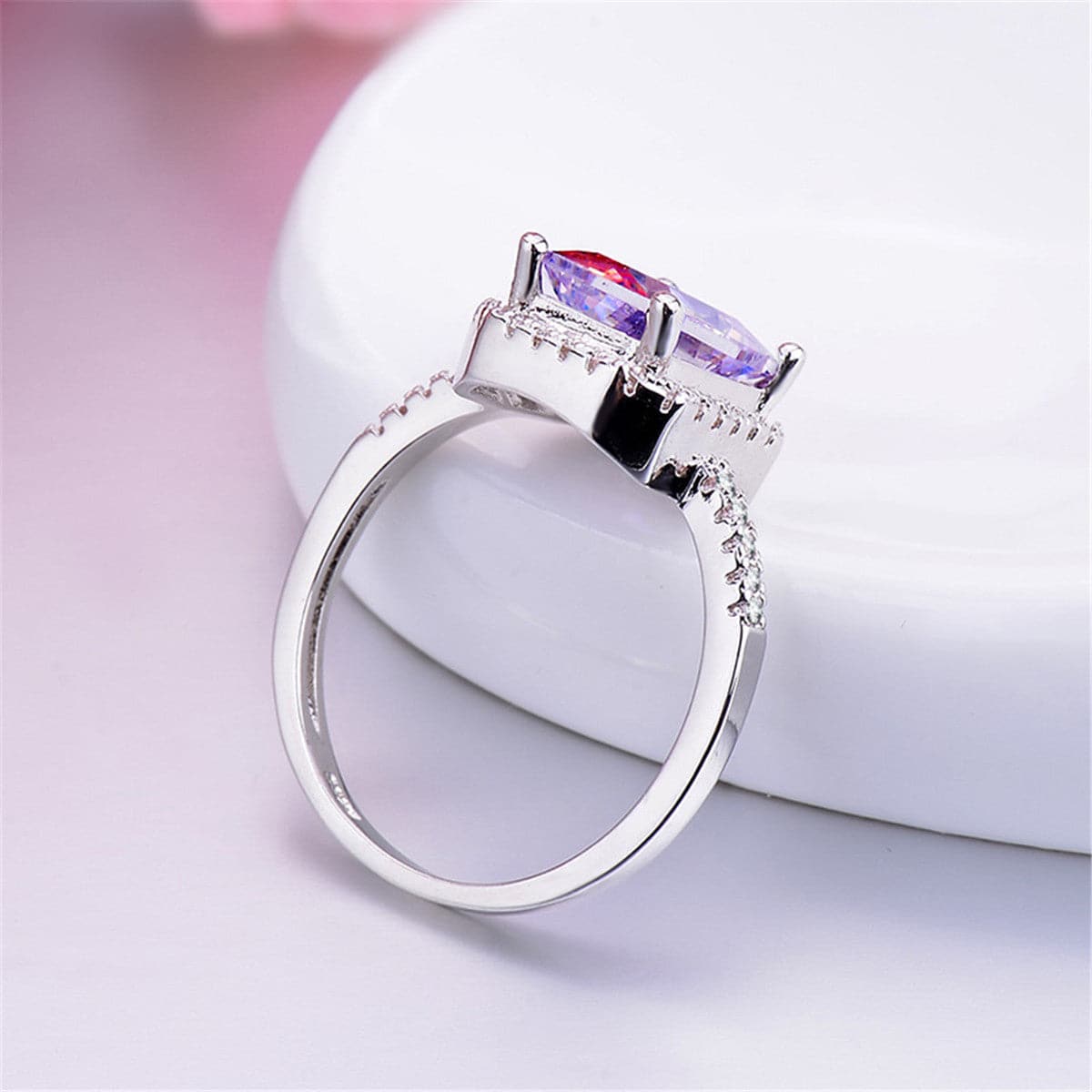 Blue & White Crystal Hola Ring
