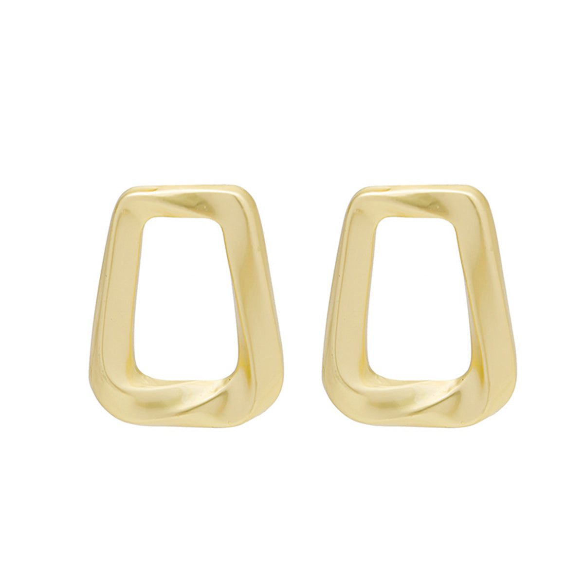 18K Gold-Plated Open Ladder Stud Earrings