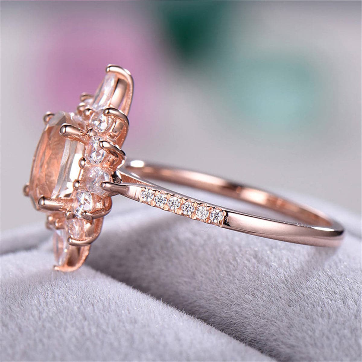 Cubic Zirconia & Crystal 18K Rose Gold-Plated Snowflake Ring