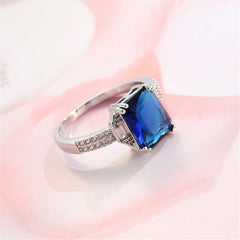 Navy Crystal & Cubic Zirconia Radiant-Cut Ring
