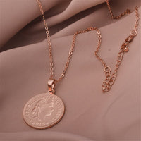 18k Rose Gold-Plated Swiss Franc Pendant Necklace - streetregion