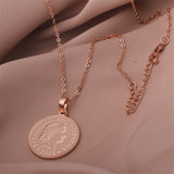 18k Rose Gold-Plated Swiss Franc Pendant Necklace - streetregion