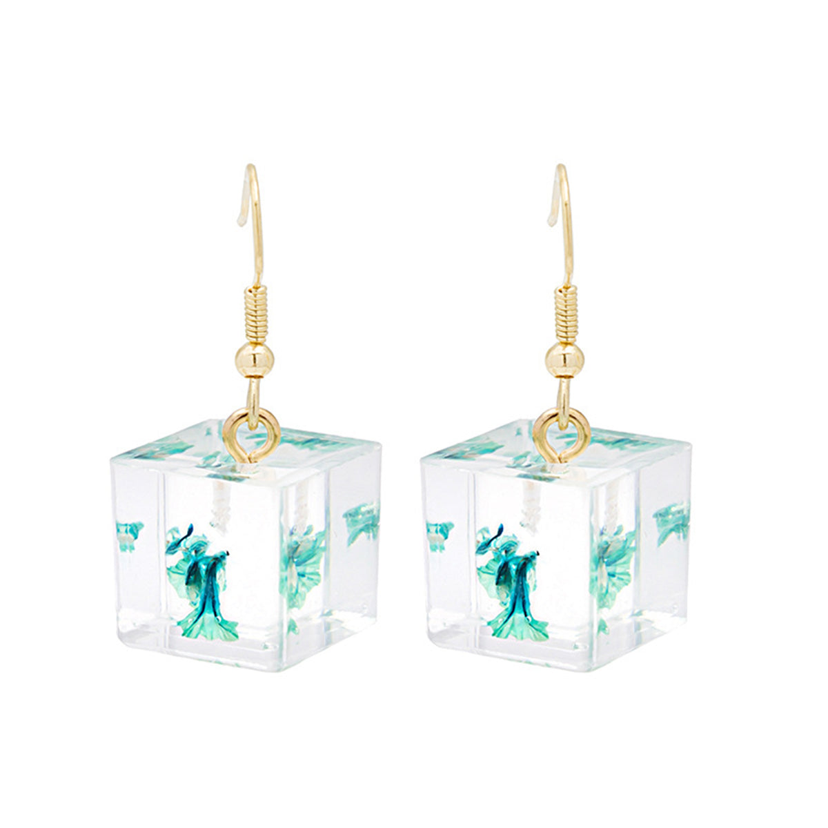 Botany & 18K Gold-Plated Cube Drop Earrings