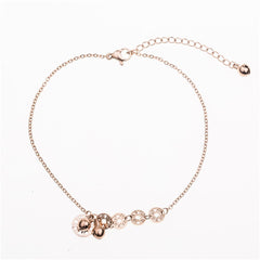 18K Rose Gold-Plated Coin & Bell Charm Anklet