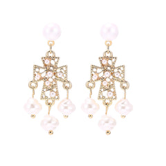 Pearl & 18K Gold-Plated Chandelier Drop Earrings