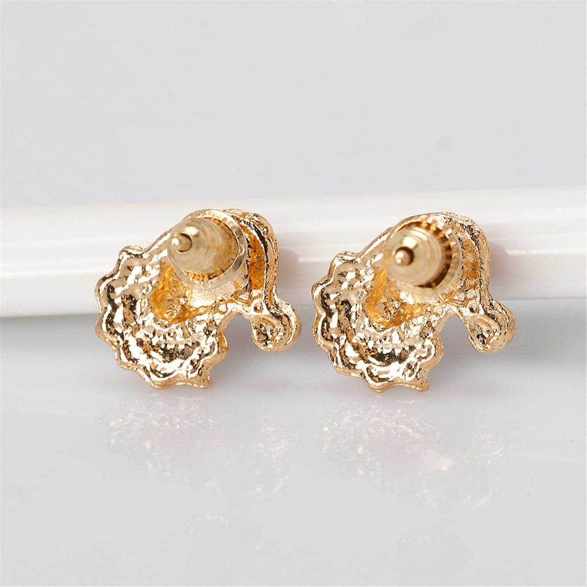 Red Enamel & 18K Gold-Plated Santa Claus Stud Earrings