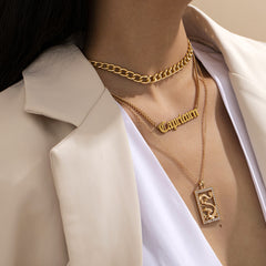 Cubic Zirconia & 18K Gold-Plated 'Capricorn' Pendant Necklace Set