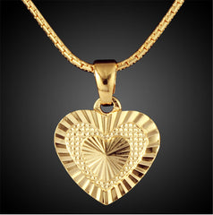 18K Gold-Plated Embroidery Heart Pendant Necklace