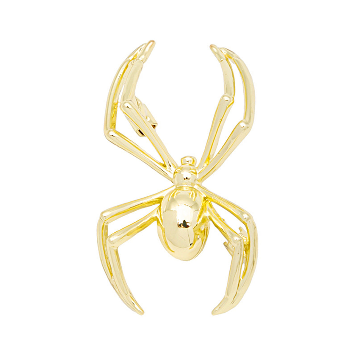18K Gold-Plated Spider Brooch, gold brooch pin, vintage-inspired design, front view