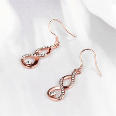 Cubic Zirconia & Rose Goldtone Figure-Eight Drop Earrings - streetregion