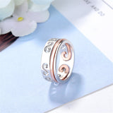 Silver-Plated & 18k Rose Gold-Plated Swirl Band Ring Set - streetregion