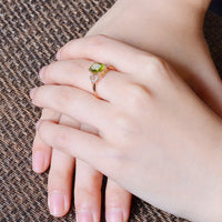 Olive Crystal & Cubic Zirconia Oval Swirl Ring