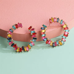 Multicolor Crystal & Cubic Zirconia Hoop Earrings