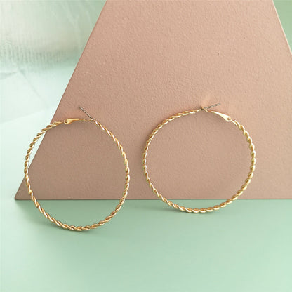 18K Gold-Plated Twine Hoop Earrings, everyday style, styled look