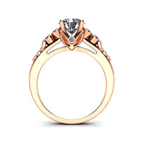 cubic zirconia & 18k Rose Gold-Plated Flower Ring - streetregion