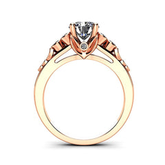cubic zirconia & 18k Rose Gold-Plated Flower Ring - streetregion