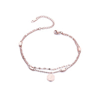 18k Rose Gold-Plated Coin Layer Anklet