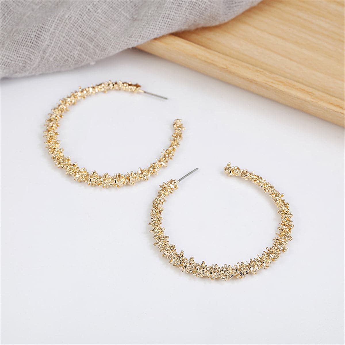 18K Gold-Plated Barbed Hoop Earrings