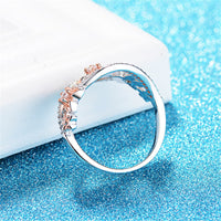 Crystal & Cubic Zirconia Link Floral Ring
