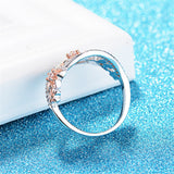 Crystal & Cubic Zirconia Link Floral Ring