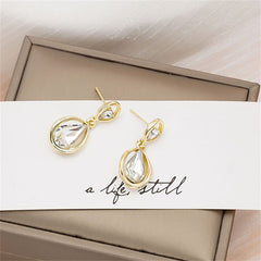 Crystal & 18K Gold-Plated Drop Earrings