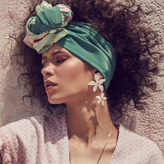 Acrylic & 18K Gold-Plated Flower Drop Earrings