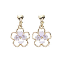 Resin & Gold-Plated Flower Drop Earrings
