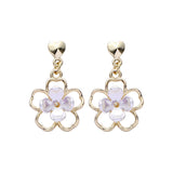 Resin & Gold-Plated Flower Drop Earrings