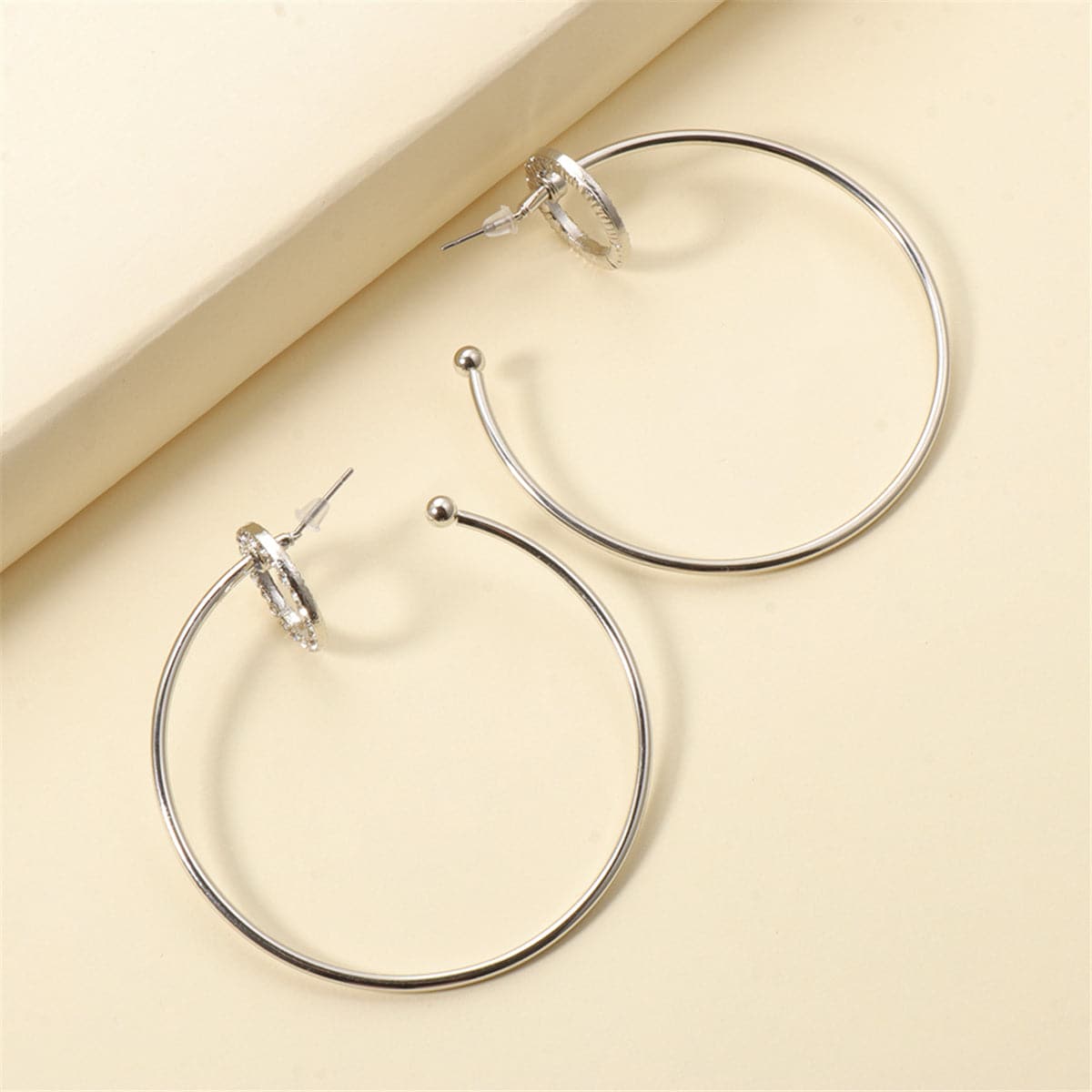 Cubic Zirconia & Silver-Plated Hoop Earrings