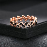 Black & 18k Rose Gold-Plated Oil-Drop Branch Band Ring - streetregion