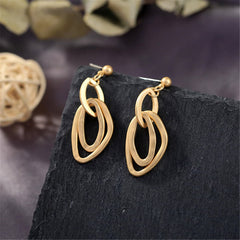 18K Gold-Plated Open Layer Drop Earrings