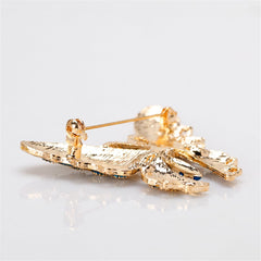 Jewel-Tone & 18K Gold-Plated Butterfly Brooch