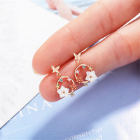 Cubic Zirconia & 18k Rose Gold-Plated Butterfly Drop Earrings