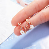 Cubic Zirconia & 18k Rose Gold-Plated Butterfly Drop Earrings