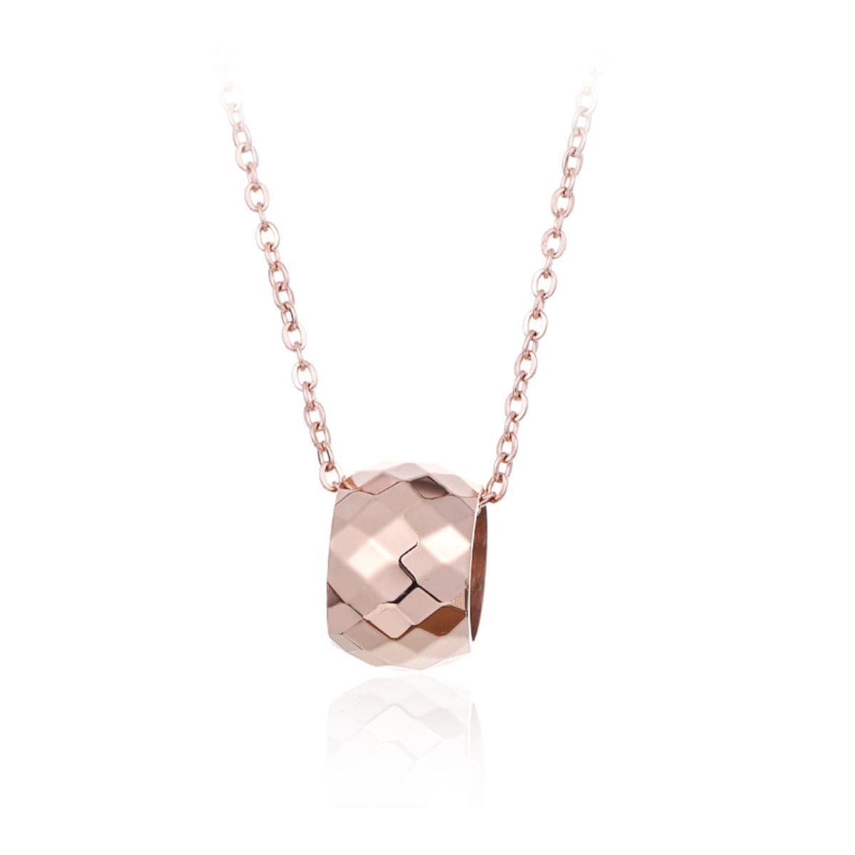 18k Rose Gold-Plated Cut Ball Pendant Necklace - streetregion