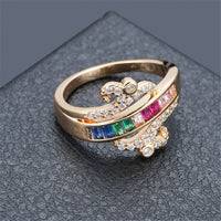 Rainbow Crystal & Cubic Zirconia Rattan Ring