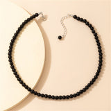 Black Quartz Beaded Choker Necklace