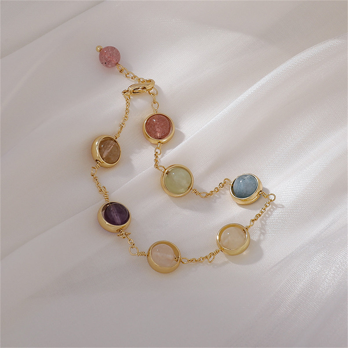Multicolor Crystal & 18K Gold-Plated Station Bracelet