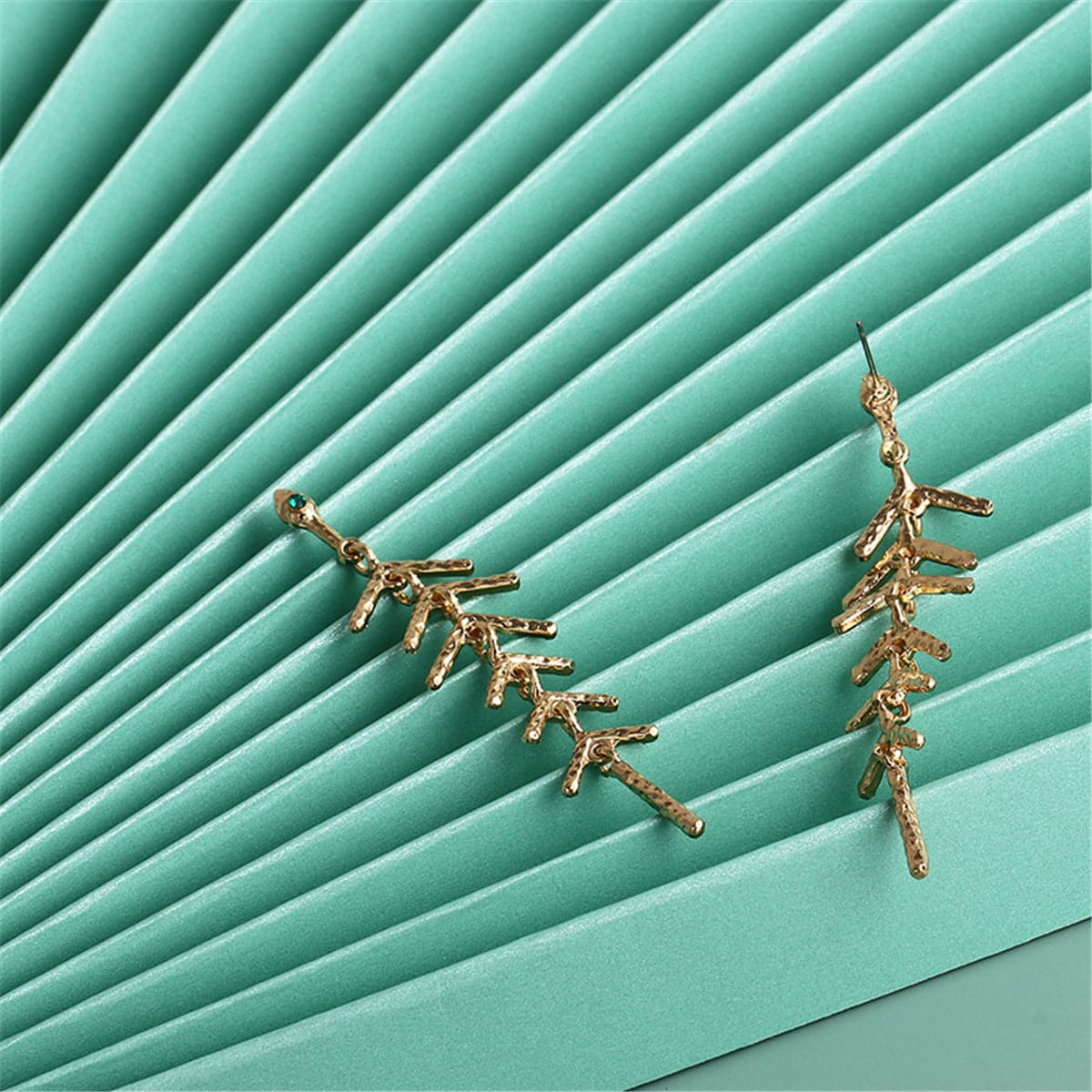 18K Gold-Plated Salix Leaf Drop Earrings