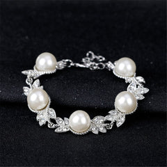 Pearl & Cubic Zirconia Botany Adjustable Bracelet Set