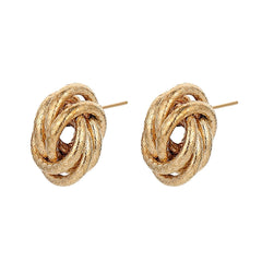 18K Gold-Plated Tri-Wire Twisted Stud Earrings