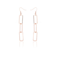 18k Rose Gold-Plated Triple Rectangle Drop Earring - streetregion
